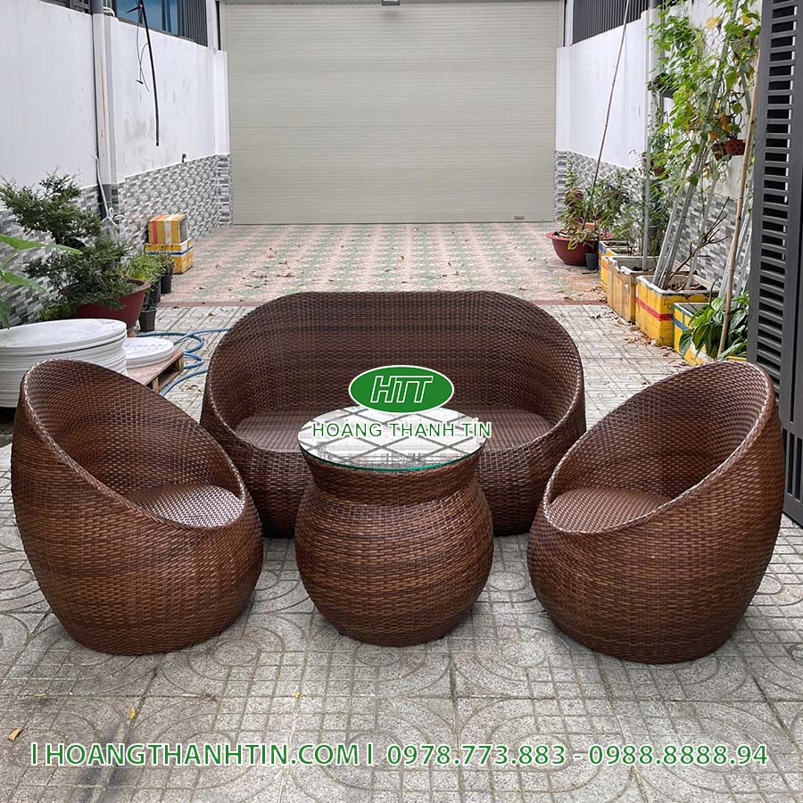 Sofa trứng nhựa mây HTT 131
