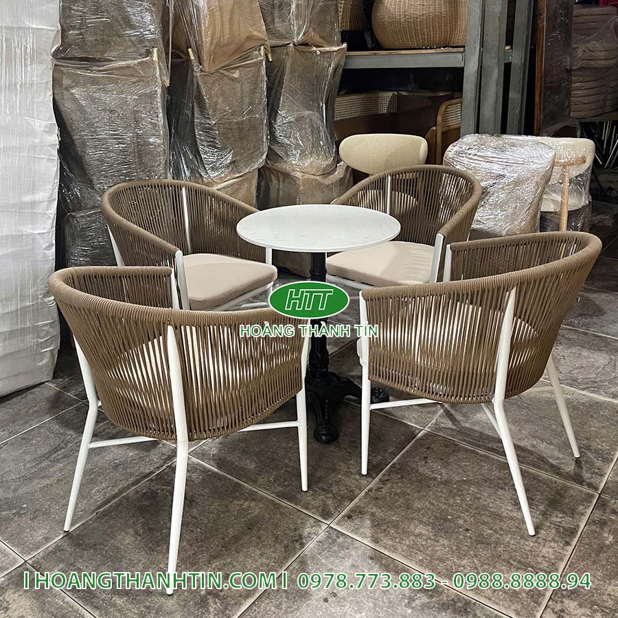 Bàn ghế đan dây dùi HTT 3