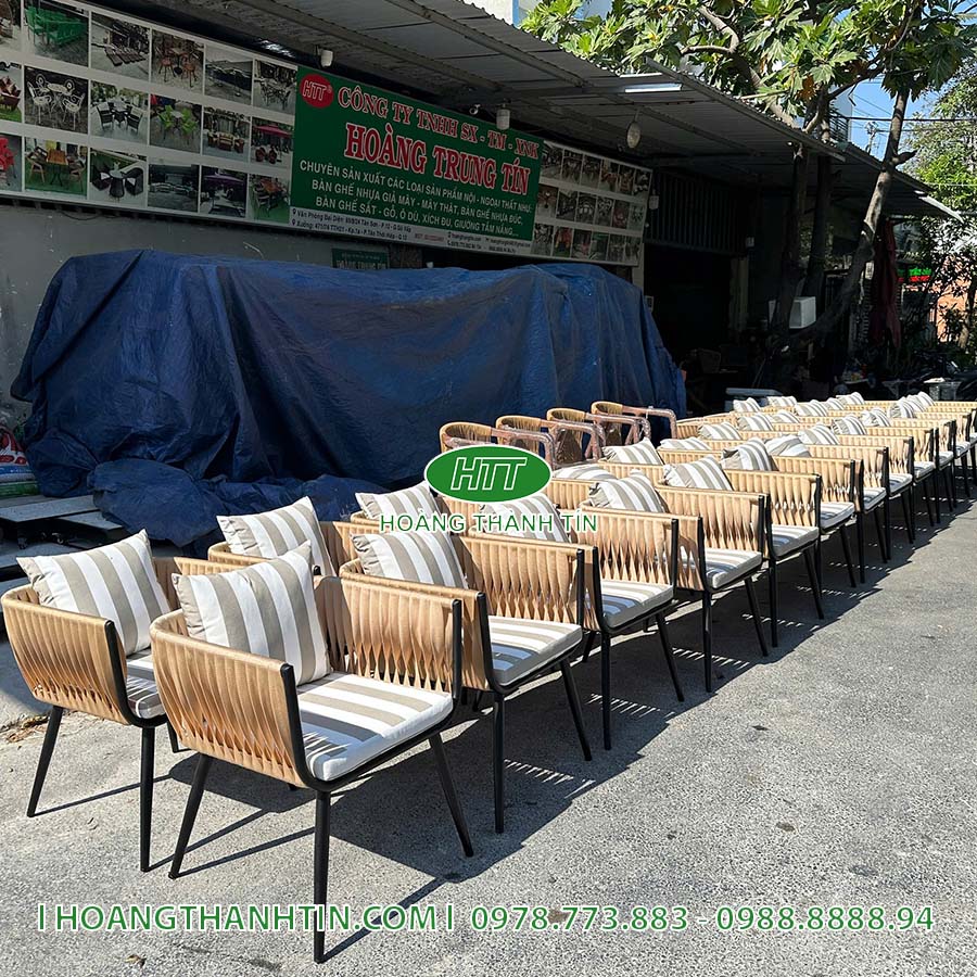 Bàn ghế đan dây dùi HTT 6