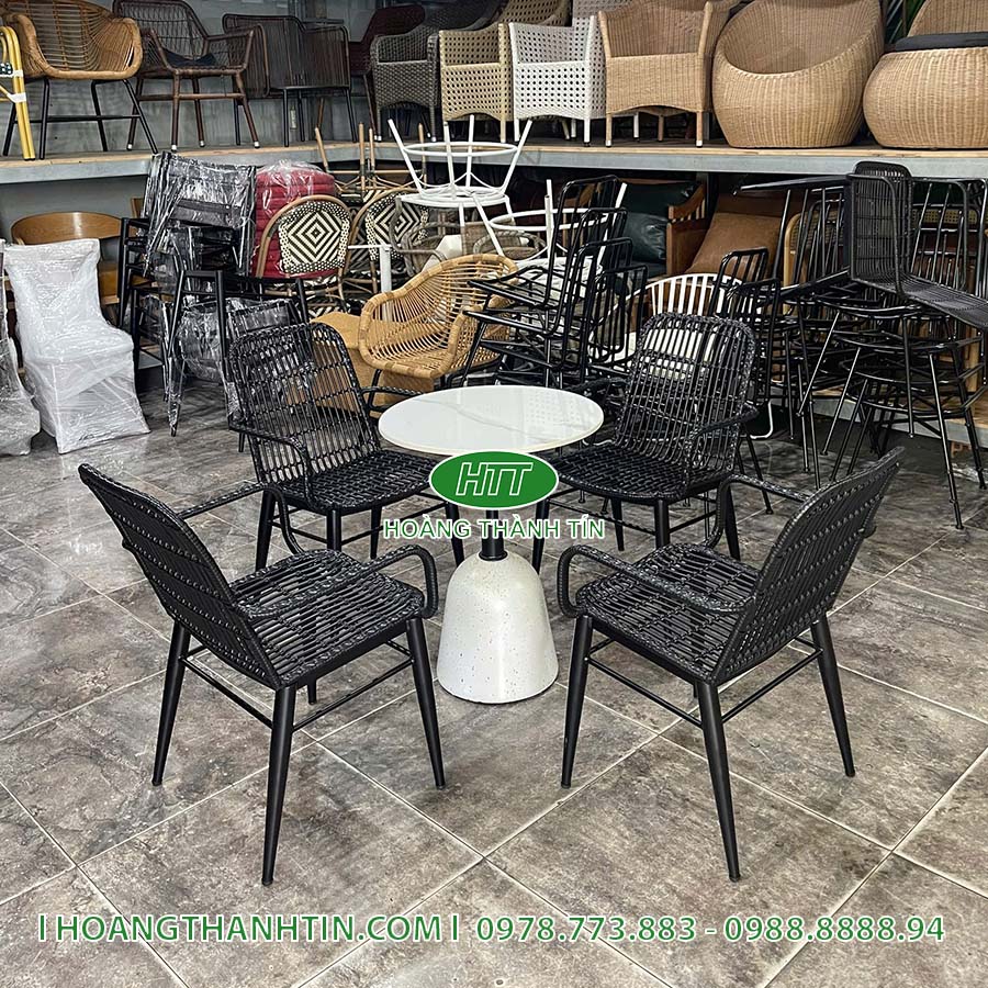 Bàn ghế nhựa giả mây HTT 40